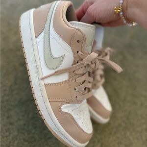 Nike Women's Tan and White Sneakers